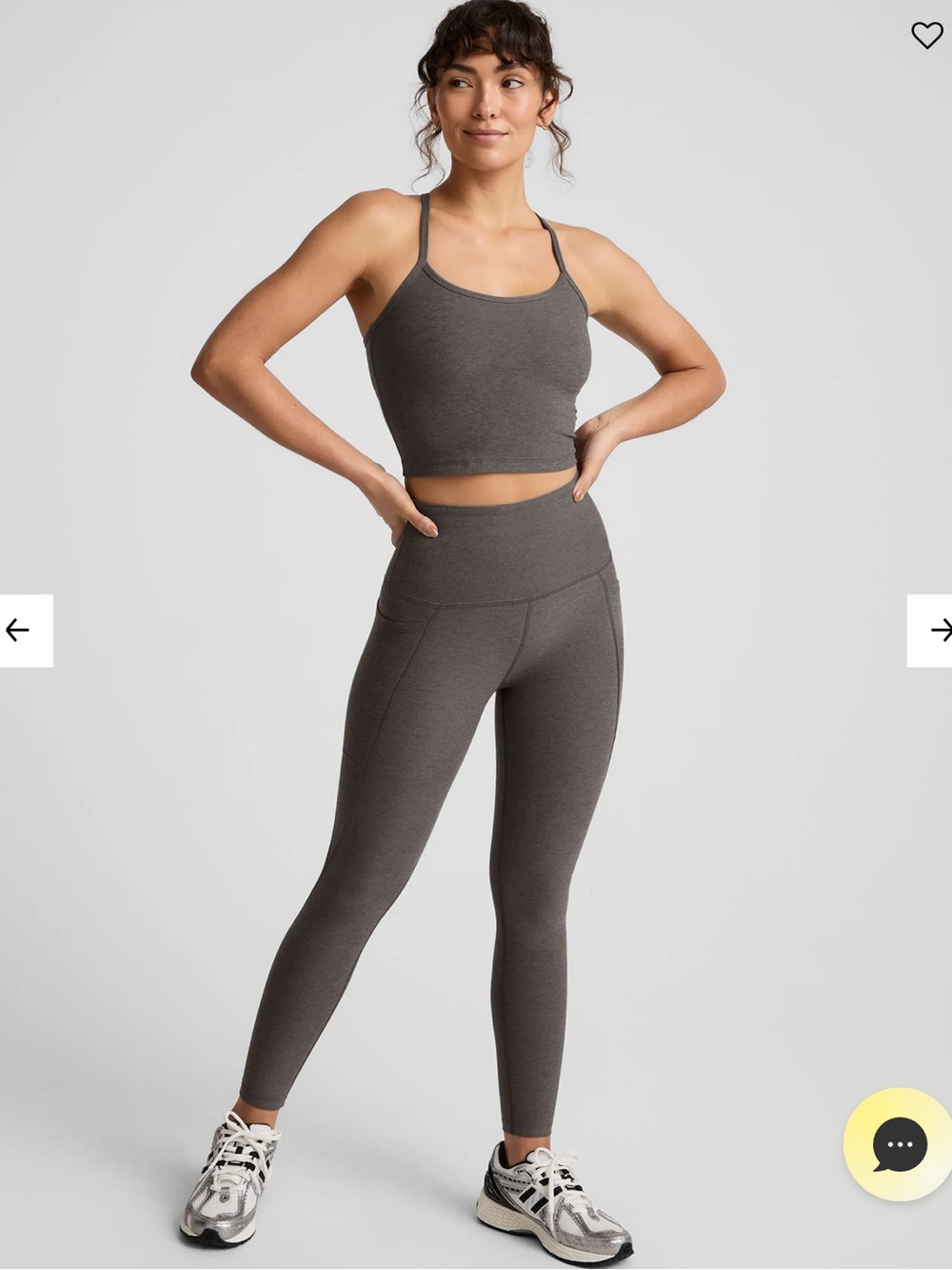 Beyond Yoga High-Waist Dark Grey Space Dye Leggings, Size Medium, EUC